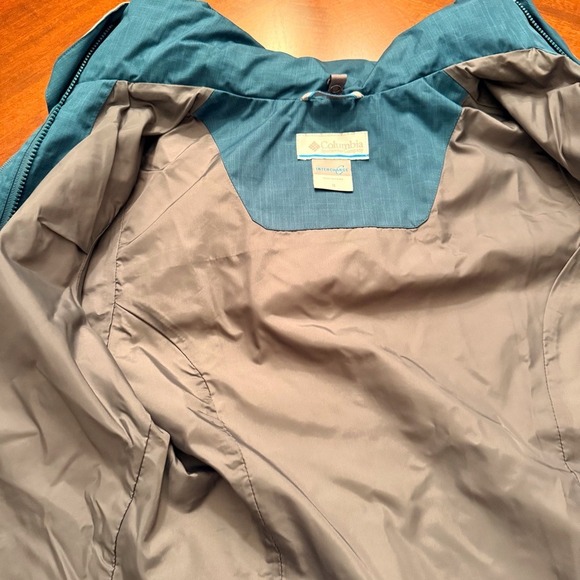 Columbia Interchange Jacket Teal Blue Hooded Faux Fur Lined Women's Size S - Picture 14 of 16